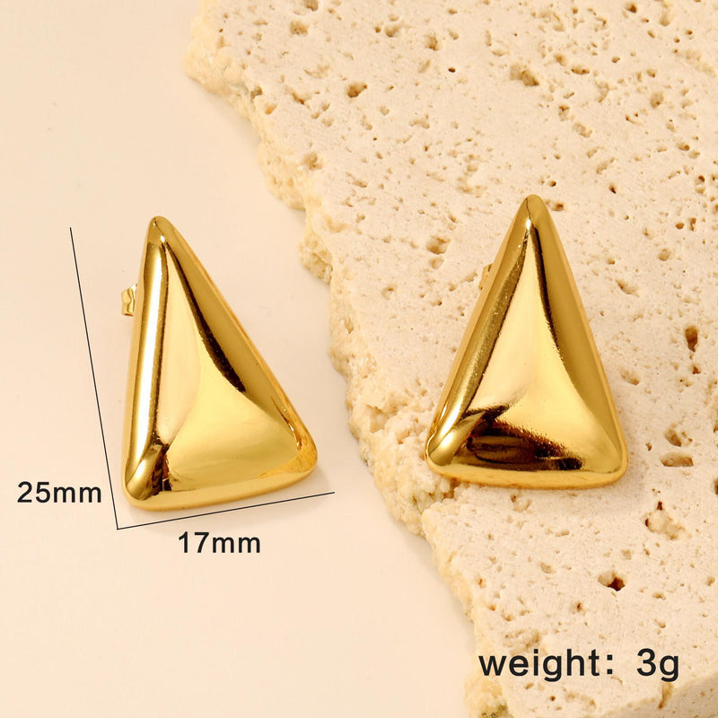Bold Triangle Gold Plated Earrings