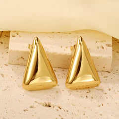 Bold Triangle Gold Plated Earrings