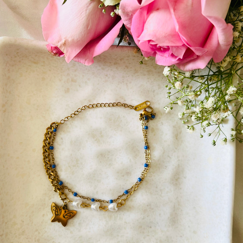 Butterfly Bliss Duo Charm Chain Bracelet