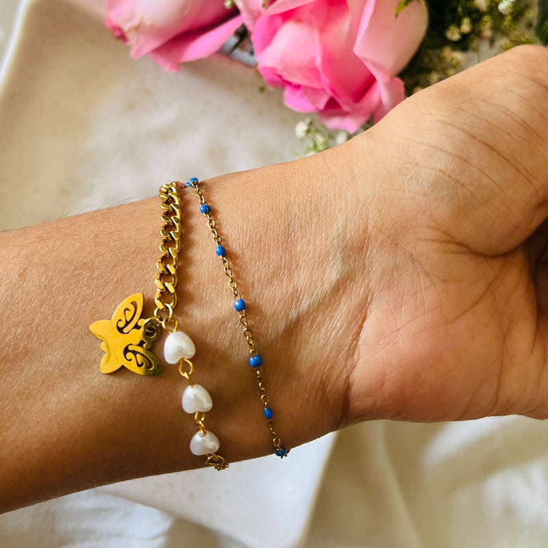 Butterfly Bliss Duo Charm Chain Bracelet