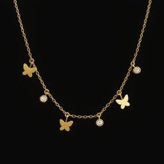 Butterfly Daze Gold Plated Necklace