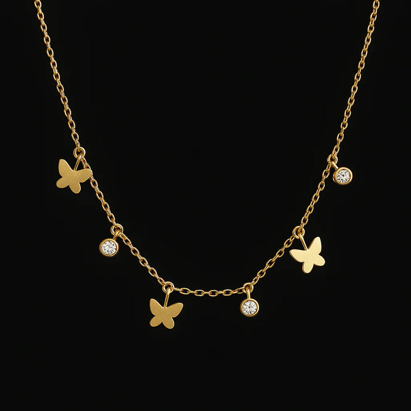Butterfly Daze Gold Plated Necklace
