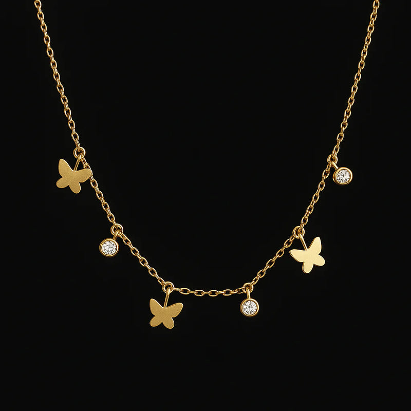 Butterfly Daze Gold Plated Necklace