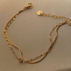 Celeste Dual Chain Crystal Bracelet