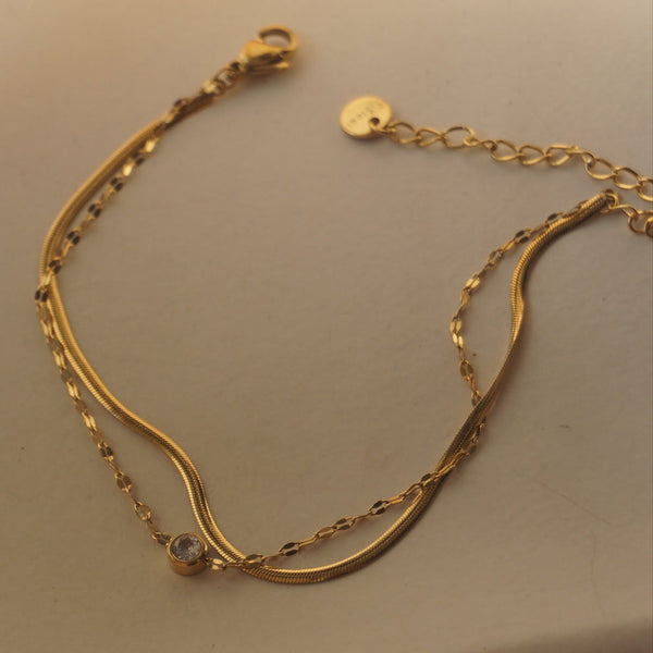 Celeste Dual Chain Crystal Bracelet