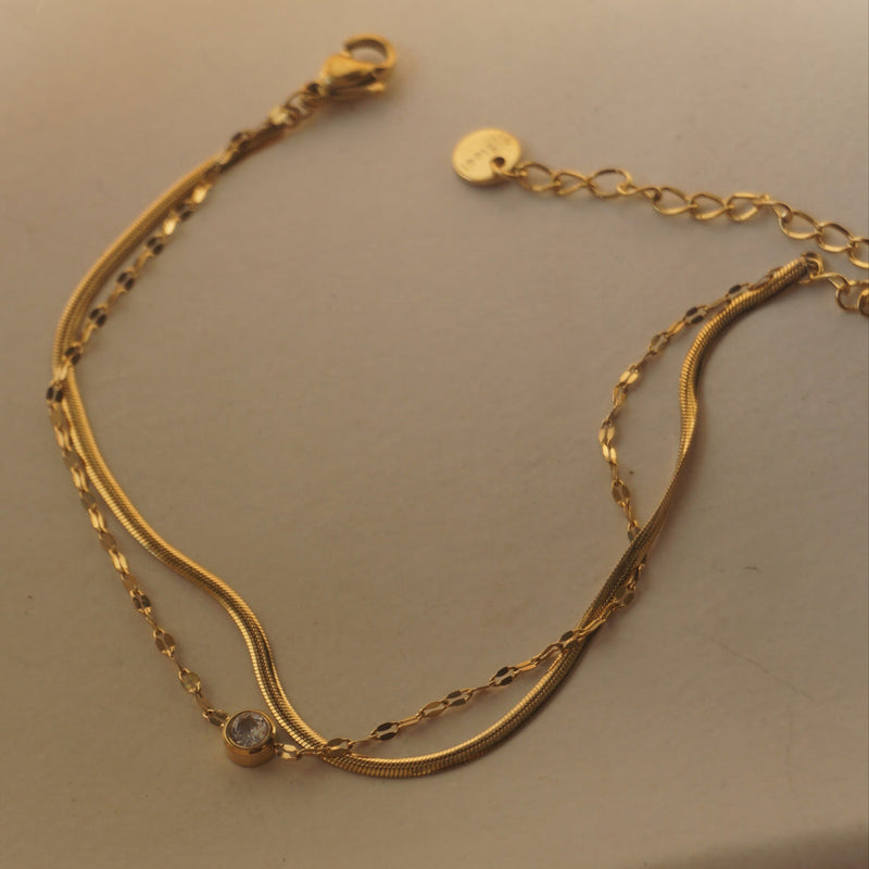 Celeste Dual Chain Crystal Bracelet