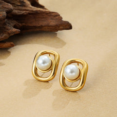 Celestia Geo Pearl Studs