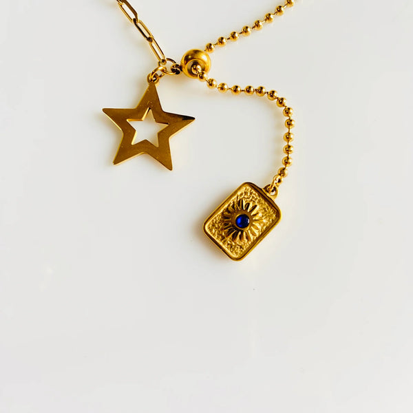 Celestial Duo Gold Necklace