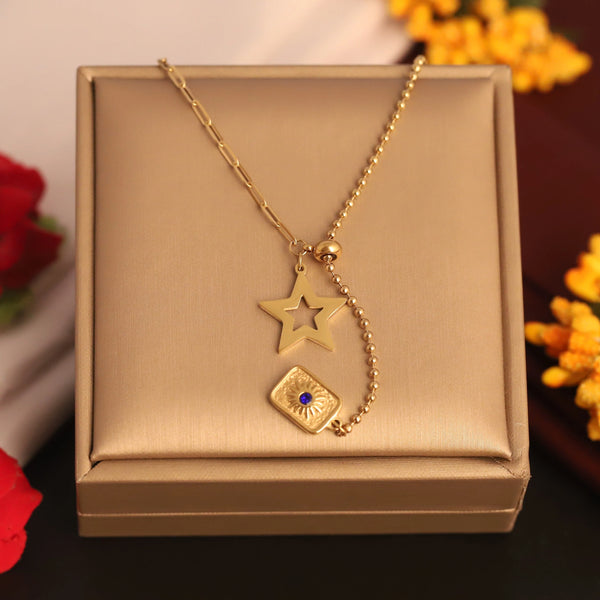 Celestial Duo Gold Necklace