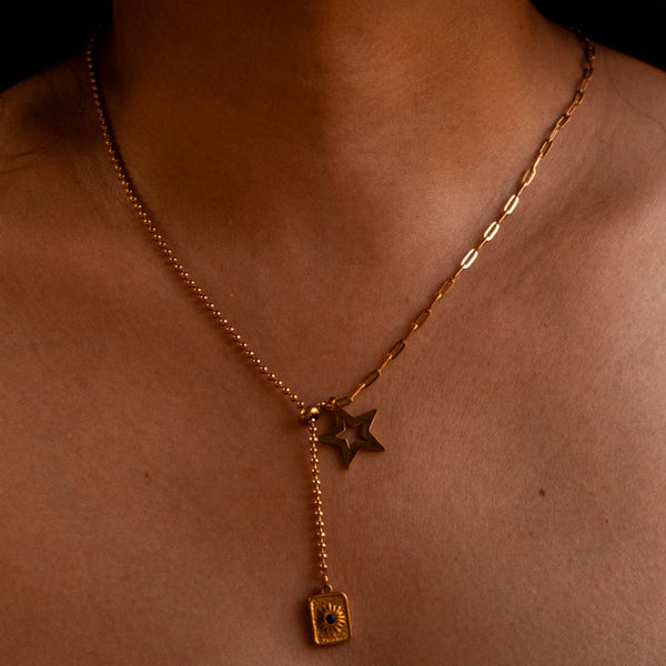 Celestial Duo Gold Necklace