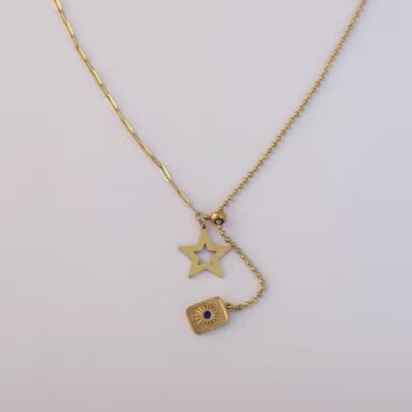 Celestial Duo Gold Necklace