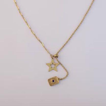 Celestial Duo Gold Necklace