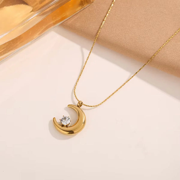 Celestial Moonbeam Gold Necklace