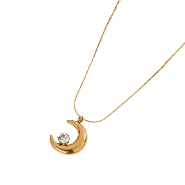Celestial Moonbeam Gold Necklace