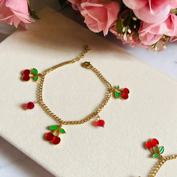 Cherry Blossom Charm Bracelet