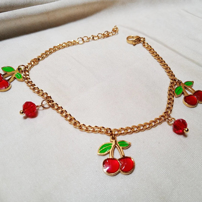Cherry Blossom Charm Bracelet