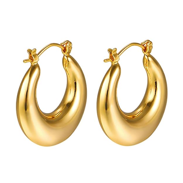 Classic Bold Gold Hoop Earrings