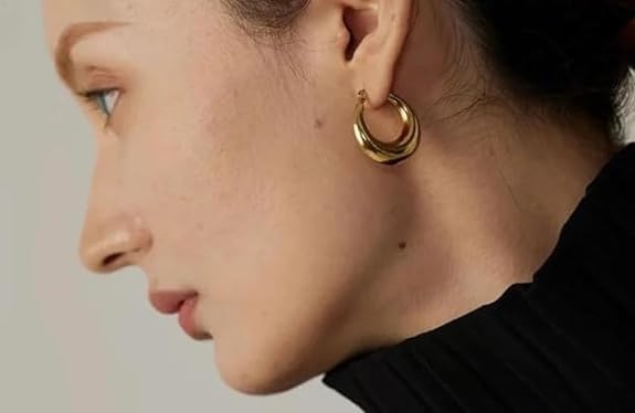 Classic Bold Gold Hoop Earrings
