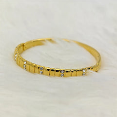 Crystal Accent Gold Plated Bangle