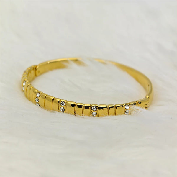 Crystal Accent Gold Plated Bangle