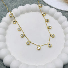 Dazzle Drops Gold Crystal Necklace
