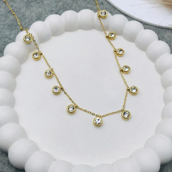 Dazzle Drops Gold Crystal Necklace