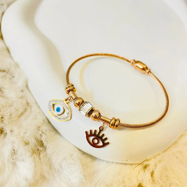 Dreamcatcher Evil Eye Gold Plated Bracelet