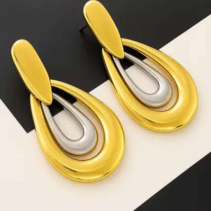 Duo Glow Retro Drop Earrings