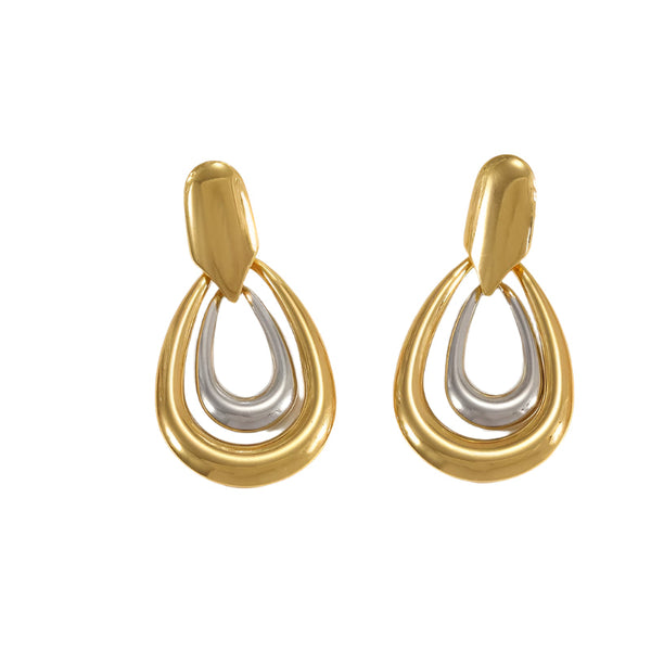 Duo Glow Retro Drop Earrings