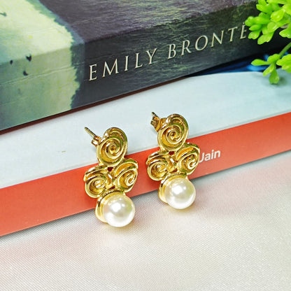 Elara Spiral Pearl Drops