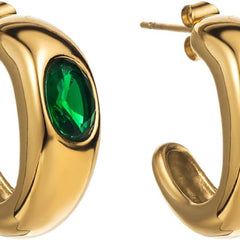 Emerald Orbit Mini Hoops