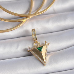 Emerald Prism Triangle Necklace