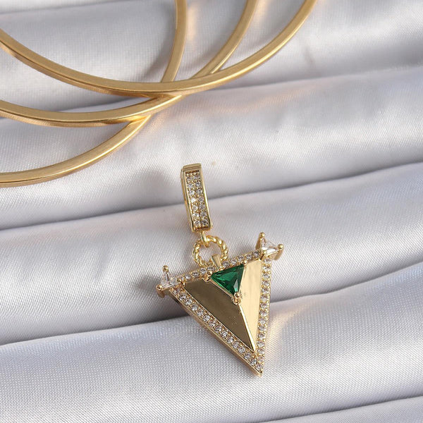 Emerald Prism Triangle Necklace