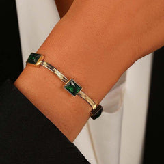Emerald Trio Gold Plated Bracelet