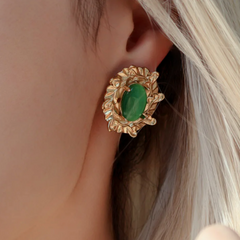 Emerald Wreath Stud Earrings