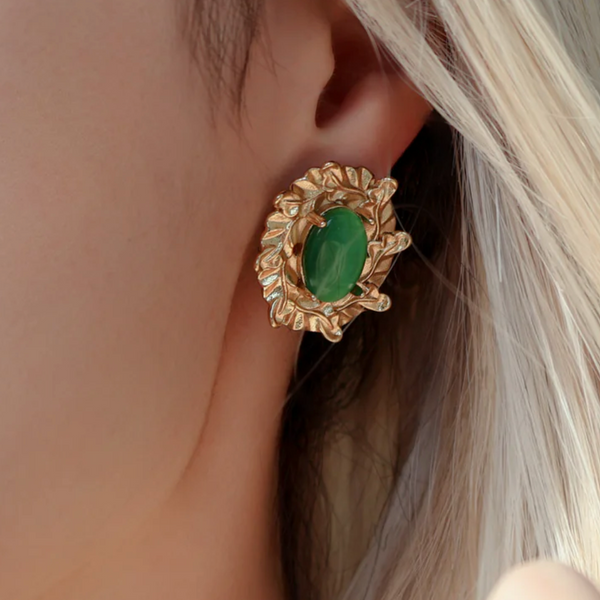 Emerald Wreath Stud Earrings