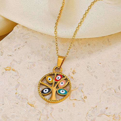 Enchanted Tree Evil Eye Pendant Necklace