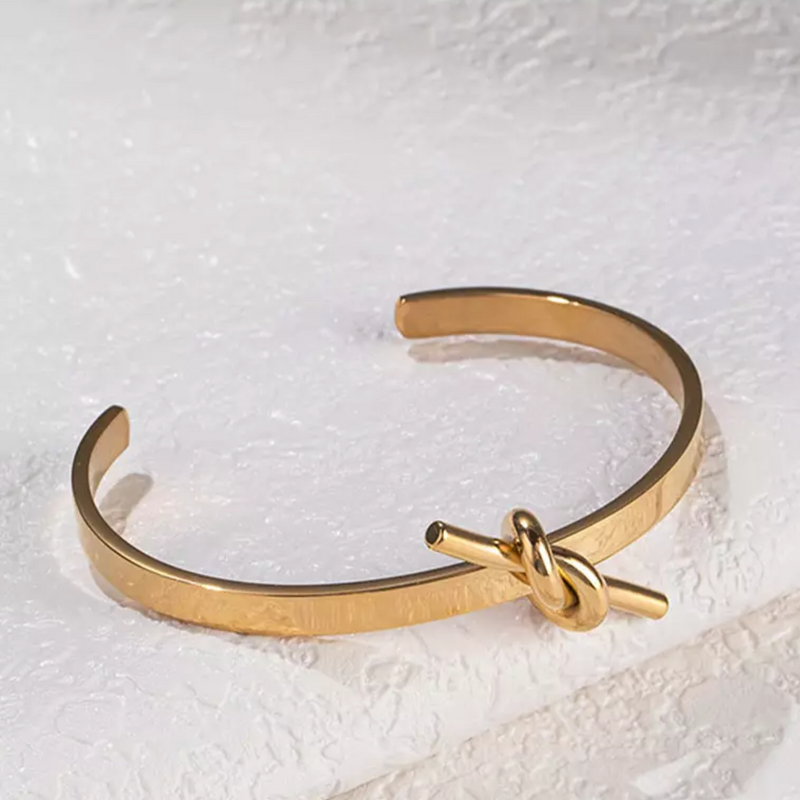Enduring Knot Open Gold Bracelet
