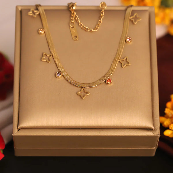 Floral Radiance Charm Necklace