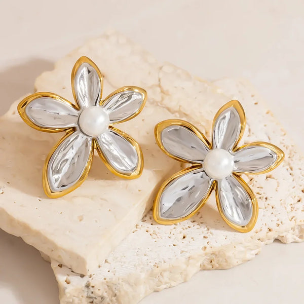 Florin Bi-Tone Pearl Studs