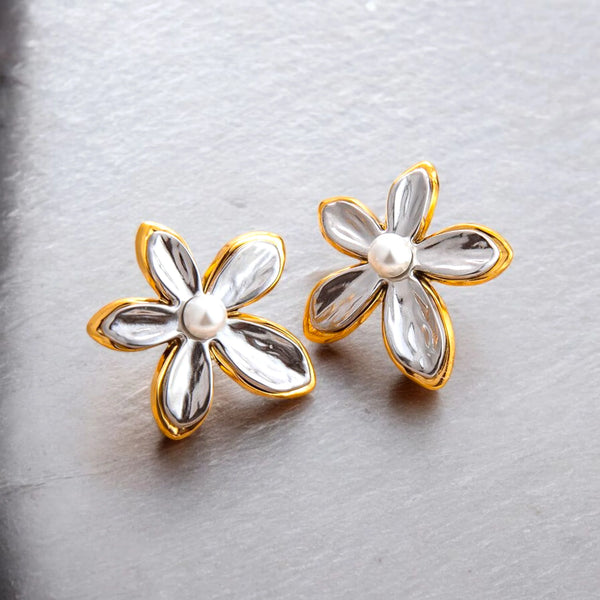 Florin Bi-Tone Pearl Studs