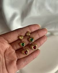 Gemstone Love Gold Plated Drop Earrings