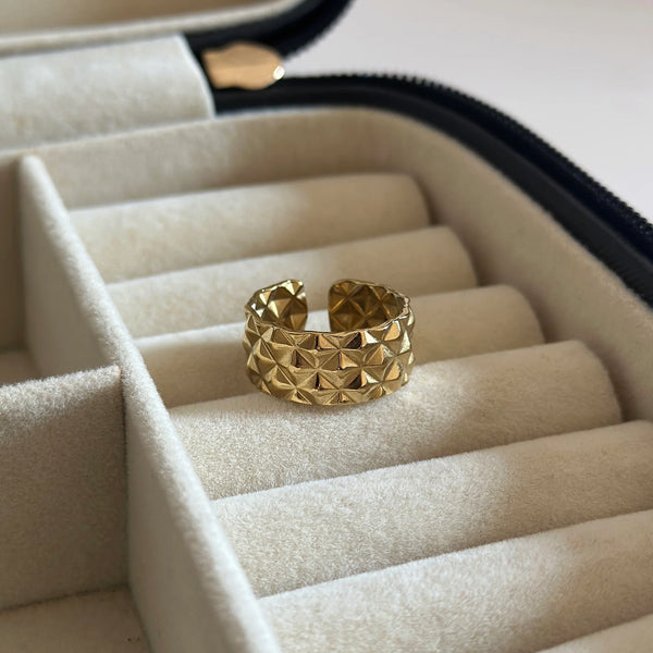Geo Luxe Adjustable Gold Ring