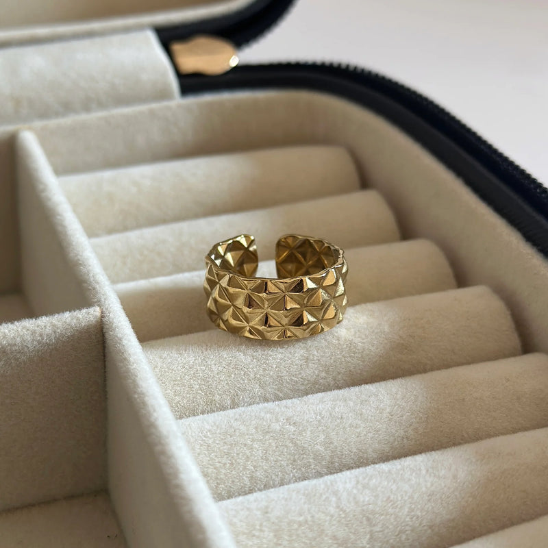 Geo Luxe Adjustable Gold Ring