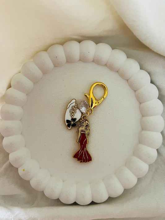 Glamour Night Red Dress Bag Charm