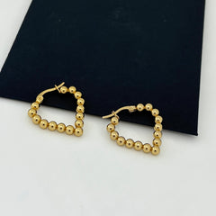Gold Bead Hoop Earrings