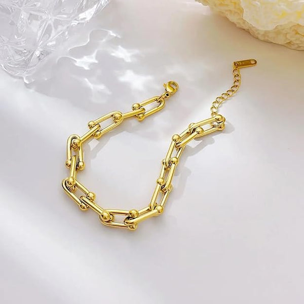 Gold Plated Ball Link Chain Bracelet