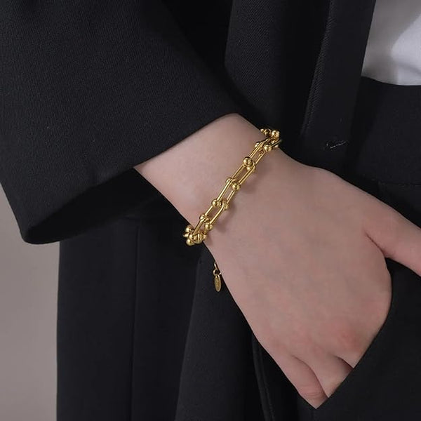 Gold Plated Ball Link Chain Bracelet