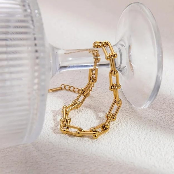 Gold Plated Ball Link Chain Bracelet