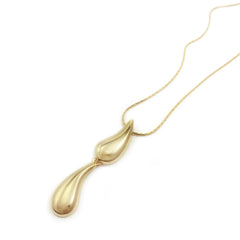 Gold Teardrop Duo Necklace – Sculpted Modern Pendant